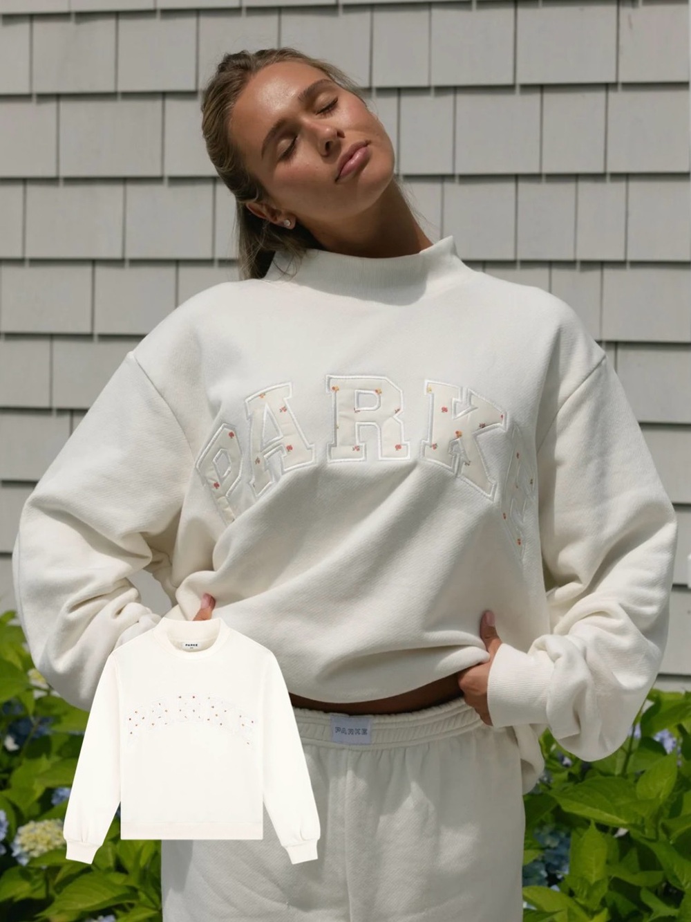 MESSAGE ME BEFORE BUYING! Parke Ivory Varsity Mock Neck